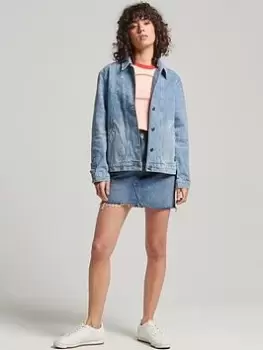 Image of Superdry Vintage Denim Jacket -blue, Blue, Size 12, Women
