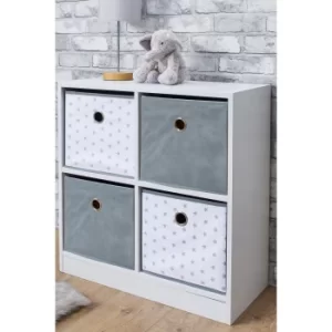 Image of Jazz 4 Cube Storage Unit with Printed Stars and Drawers