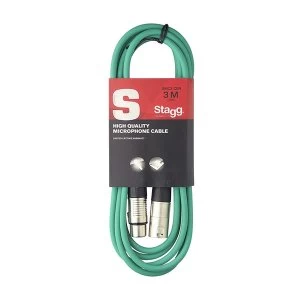 Stagg SMC3CGR High Quality Microphone Cable XLR-XLR Plug 3m Green