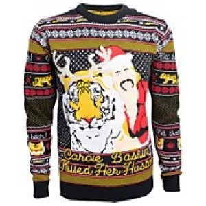 Image of That B*tch Carole Baskin Christmas Jumper - Navy - L