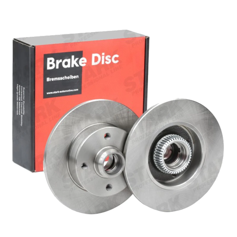 Image of STARK SKBD-0023252 Brake disc Rear Axle, solid, Cast Iron, Uncoated, Untreated, with wheel hub Cast Iron Brake Disc (82)