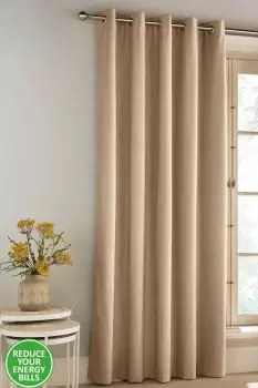 image of 100% Blackout Thermal Velvet/Chenille Eyelet Door Curtain Single 66 x 84" (168x214cm)