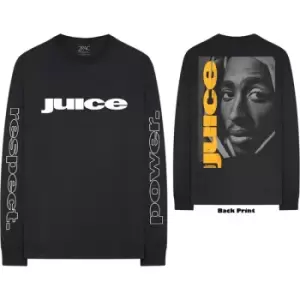 image of Tupac - Respect Unisex XX-Large Long Sleeved T-Shirt - Black