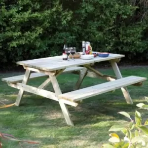 Image of Rowlinsons Garden Products Ltd - 5ft Picnic Table with Grey Parasol