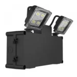 Image of Kosnic Orda 3W Twin-Spot Emergency IP65 non-maintained Self-test Black - KEML03TS3/S-BLK