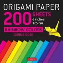 Image of Origami Paper 200 sheets Rainbow Colors 6" (15 cm) : Tuttle Origami Paper: Double Sided Origami Sheets Printed with 12 Different Designs (Instructions