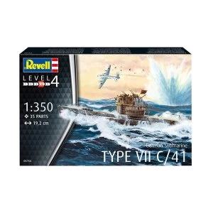 Image of German Submarine Type VII C/41 1:350 Revell Model Kit