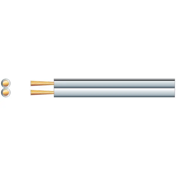 Image of Mercury 100m White Loudspeaker Cable Home HiFi Car Stereo Speaker Wire 2.5 x 5mm CAB224930