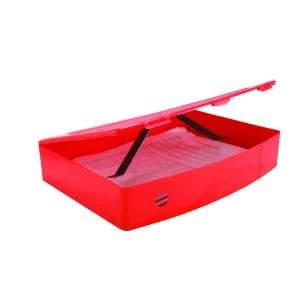 Image of Q-Connect Polypropylene PolyBox File Foolscap Red KF04104