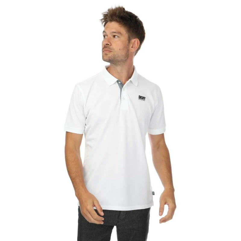 Image of DKNY Tonal Logo Polo - White White S