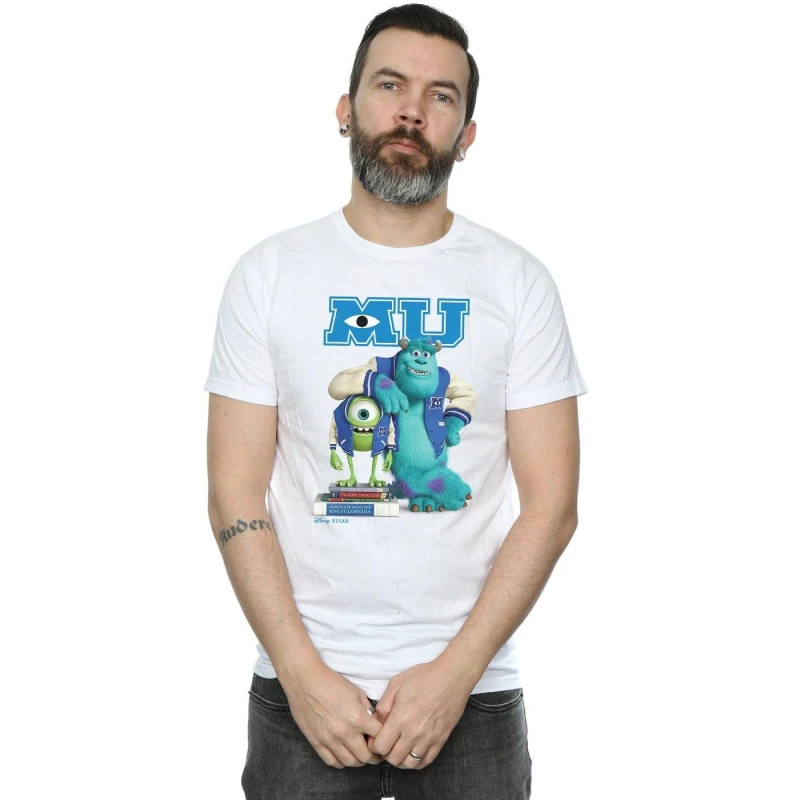 Image of Disney Men Monsters University Poster T-Shirt in White Size: Small White S Male 5057972611739