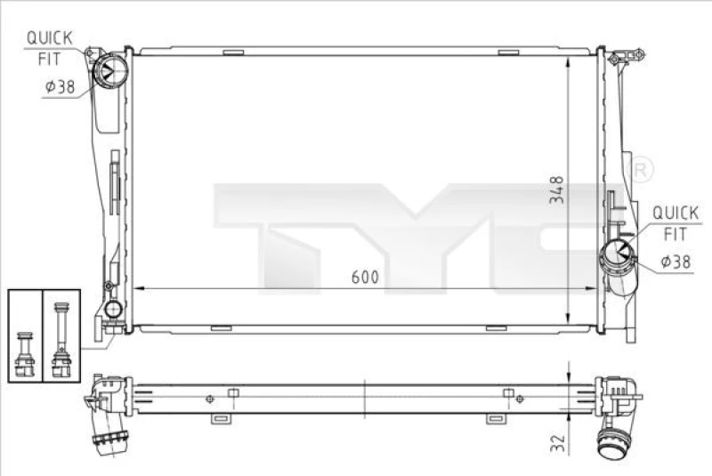 Image of TYC Engine radiator TYC 703-0008