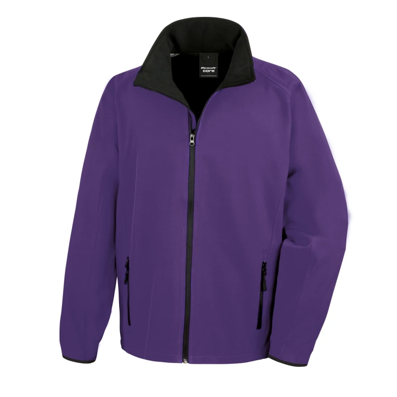 Image of Result Result Men Core Printable Softshell Jacket in Purple Size: Small Purple S Male 5054752306229