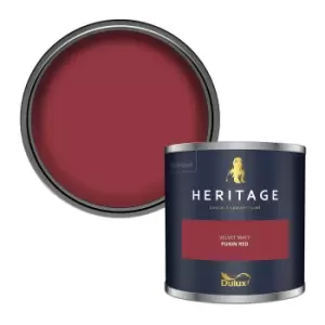 Image of Dulux Heritage Velvet Matt Pugin Red Matt Emulsion Paint 125ml