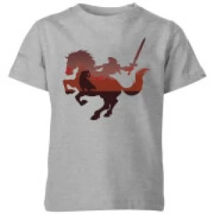 Image of Nintendo The Legend Of Zelda Horse Silhouette Kid's T-Shirt - Grey - 11-12 Years