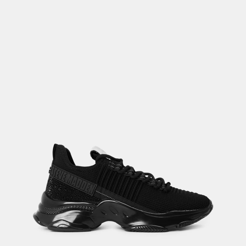 Image of Steve Madden Womens Maxilla Low-Top Runners Jet Black female 3 (36)