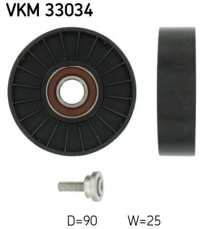 Image of SKF Deflection / guide pulley, V-ribbed belt SKF VKM 33034