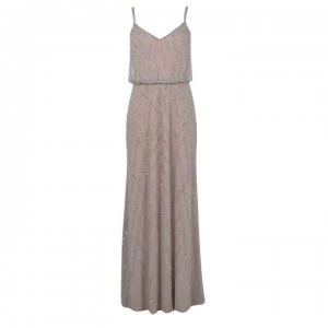 Adrianna Papell Adrianna Papell Beaded Maxi Dress - Nude/Silver