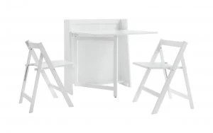 image of Julian Bowen Helsinki Compact Folding Table & 2 Chair -White