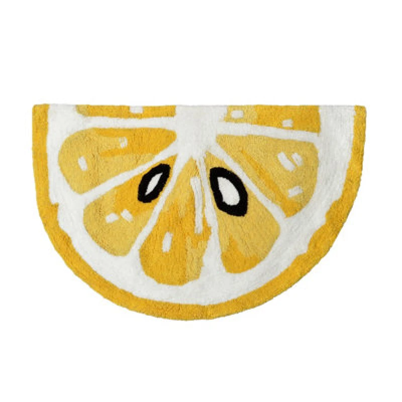 Image of Allure Bath Fashions Lemon Slice Semi Circle Bath Mat
