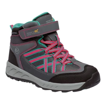 Image of Regatta Samaris Junior Velcro Mid Walking Boots - Grey
