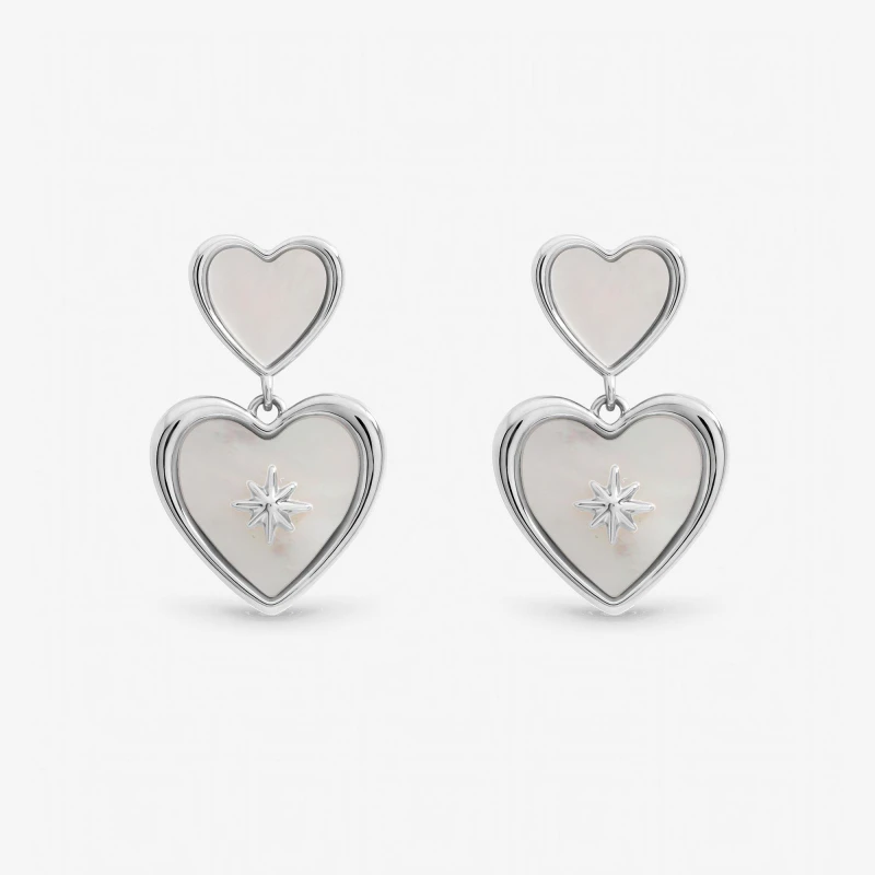 Image of Inicio Sterling Silver Plated Mother of Pearl Earrings Silver female One Size