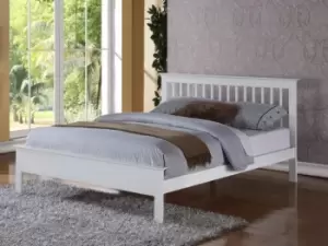 Image of Flintshire Pentre 5ft King Size White Wooden Bed Frame