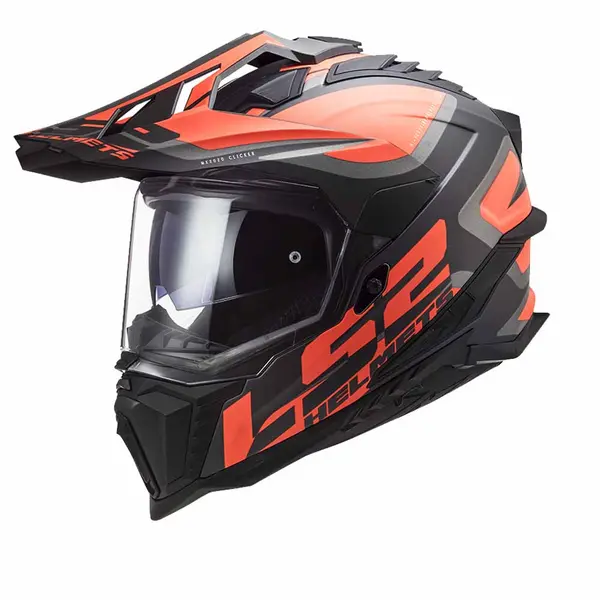 Image of LS2 MX701 Explorer Carbon Edge Black Fluo Orange Adventure Helmet Size L