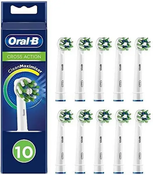 Image of Oral B Cross Action Toothbrush Replacement Heads 10Pcs