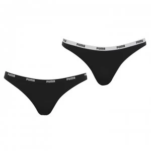 image of Puma 2 Pack Iconic Briefs - Black