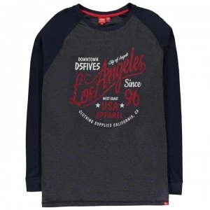 image of D555 Neill T Shirt Mens - Denim Mel/ Navy