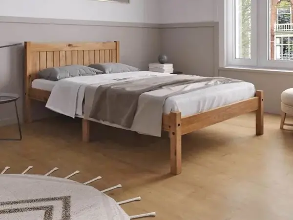 Image of Birlea Rio 4ft Small Double Pine Wooden Bed Frame
