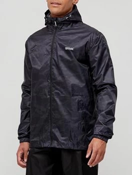Image of Regatta Black 'Pack It' Printed Waterproof Packaway Jacket - XS