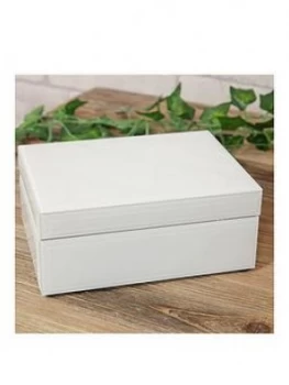 image of White Glass Trinket Box