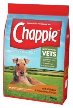 Image of Chappie Complete Dry Dog Food Chicken and Wholegrain Cereal 15kg
