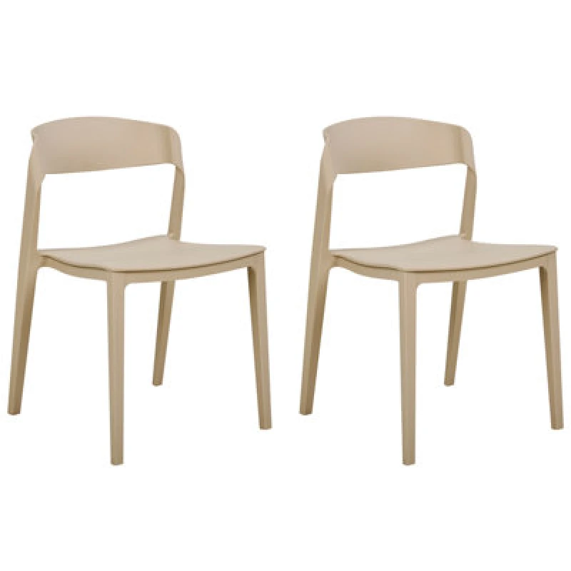 Image of Beliani Set Of 2 Dining Chairs Somers Beige
