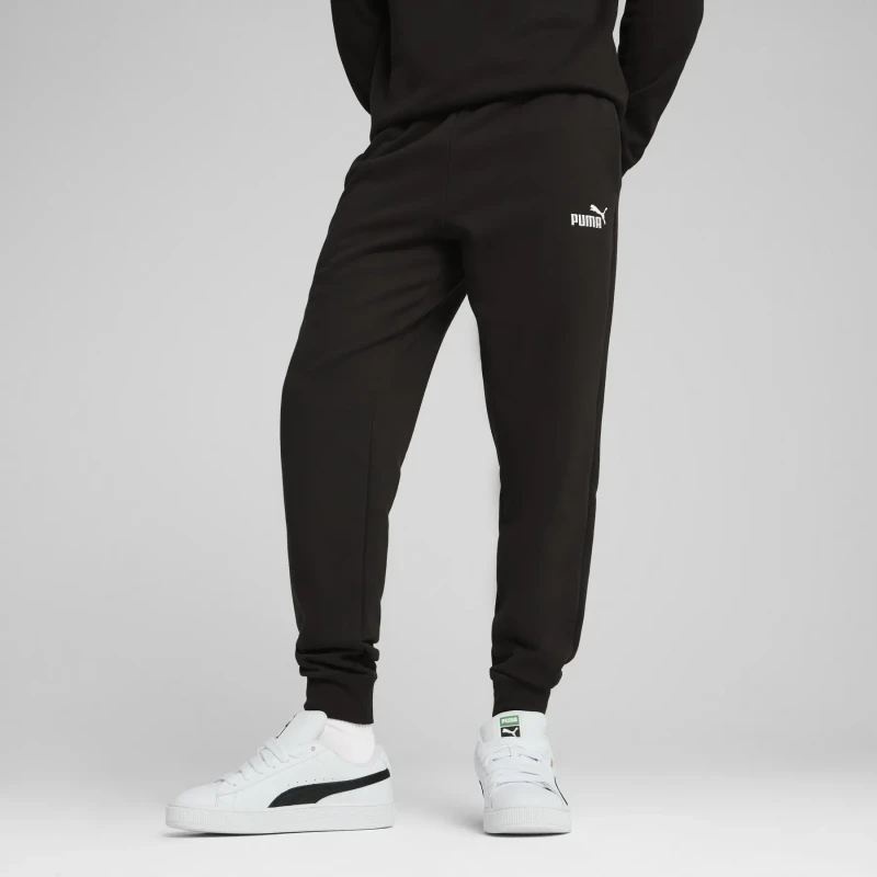 Image of Puma Essential Fleece Sports Joggers Black Cotton XXL