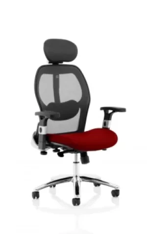 Image of Sanderson II Upholstered Seat Only Bergamot Cherry Mesh Back Chair