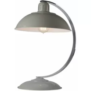 Image of Table Lamp Curved Arm Retro Style Office Light Tarpaulin Grey LED E27 60W Bulb