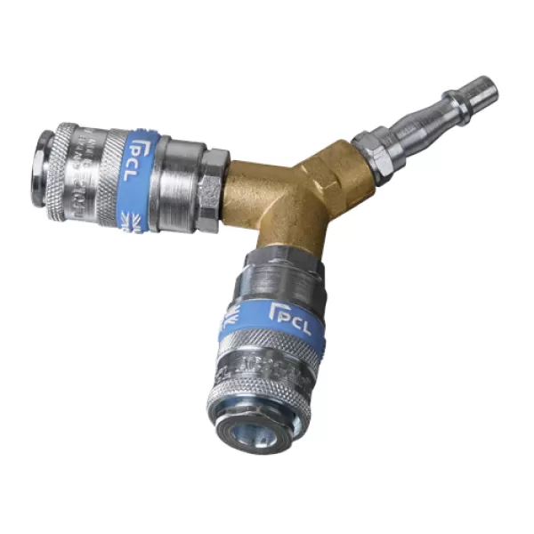 Image of Genuine SEALEY AC87 Twin Coupling Bodies Y-Adaptor