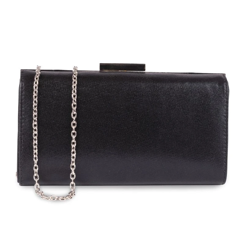 Image of Paradox London Shimmer 'Doria' Box Clutch Bag Dark Grey
