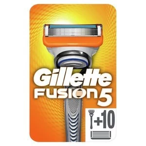 image of Gillette Fusion Manual Razor + 10 Blades