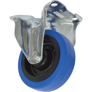 image of Sealey Fixed Plate Castor Blue Elastic 100mm