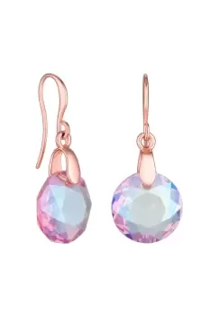 Image of Rose Gold Plated Light Rose Shimmer Classic Cut Drop Pendant Earrings