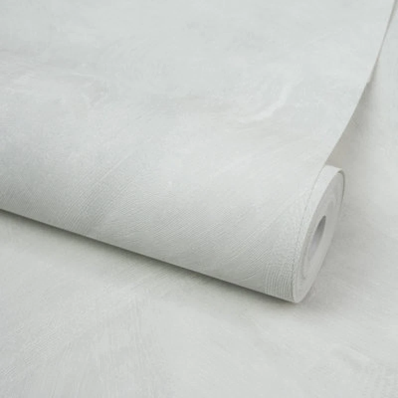 Image of Grandeco Serra Rustic Limewash Chalk Paint Distressed Plaster Effect Textured Wallpaper, Light Grey Pearl