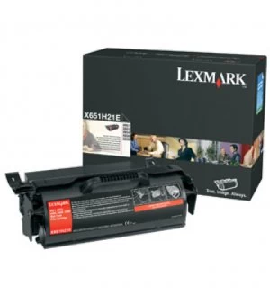 image of Lexmark X651H31E Black Laser Toner Ink Cartridge