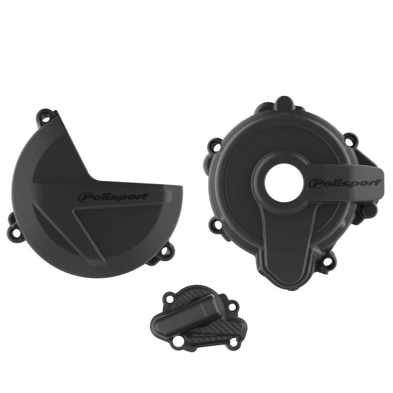 Image of 91004 - Polisport Clutch & Ignition Cover Protectors For Sherco SE 250/300 2014-2024 Black 91004