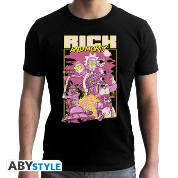 Image of Rick And Morty - Movie Mens Large T-Shirt - Black