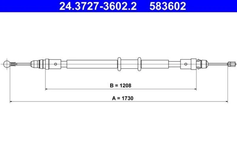 Image of Handbrake cable ATE 24.3727-3602.2