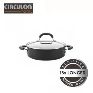 image of Circulon Total Hard Anodised Non-stick 24cm Casserole Pan Black